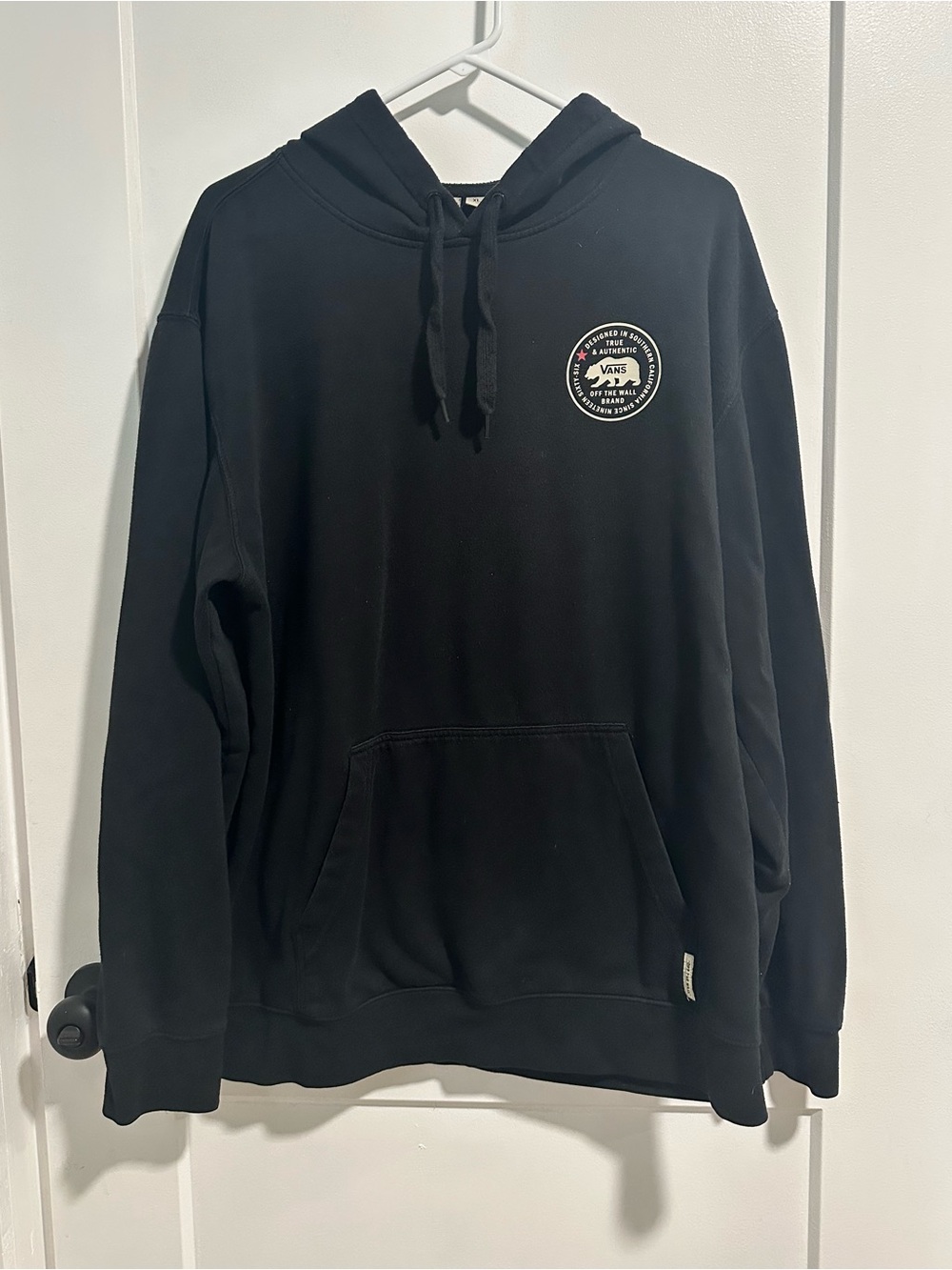 Vans Black Hooded Pullover with Chest Badge